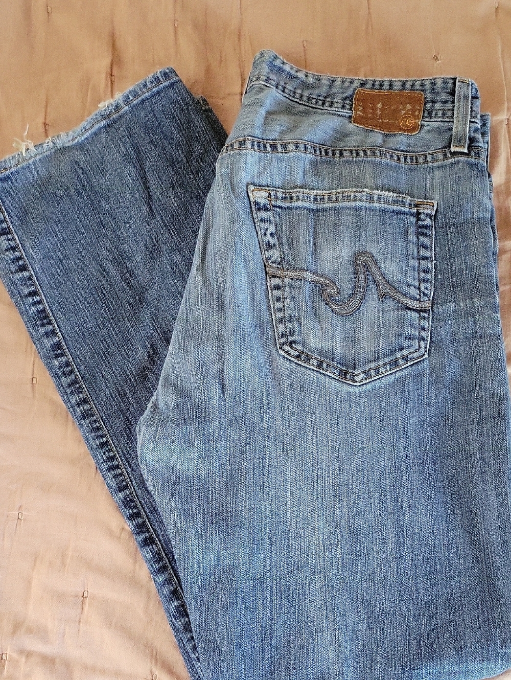 AG The Protege Distressed Straight Leg Jeans 36x32